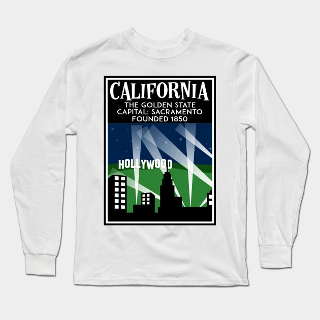 California Travel Sacramento Los Angeles San Francisco San Diego Northern Long Sleeve T-Shirt by TravelTime